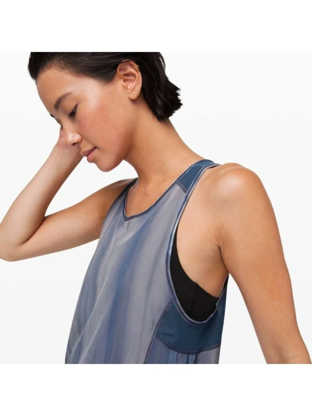 Lululemon Sculpt Tank Brushed Spray Dye White Code Blue